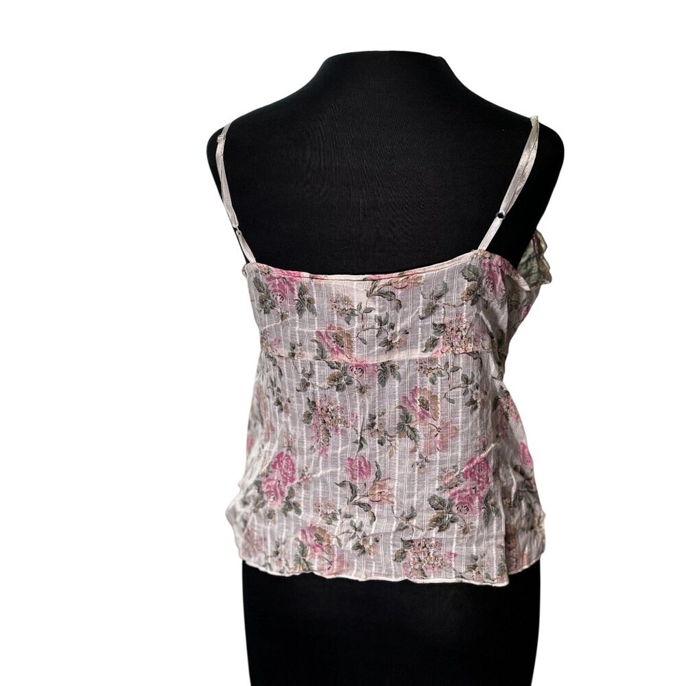 Aeropostale Womens Floral Spaghetti Strap Top L - Picture 3 of 9